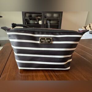 Kate Spade Black and White Striped Pouch